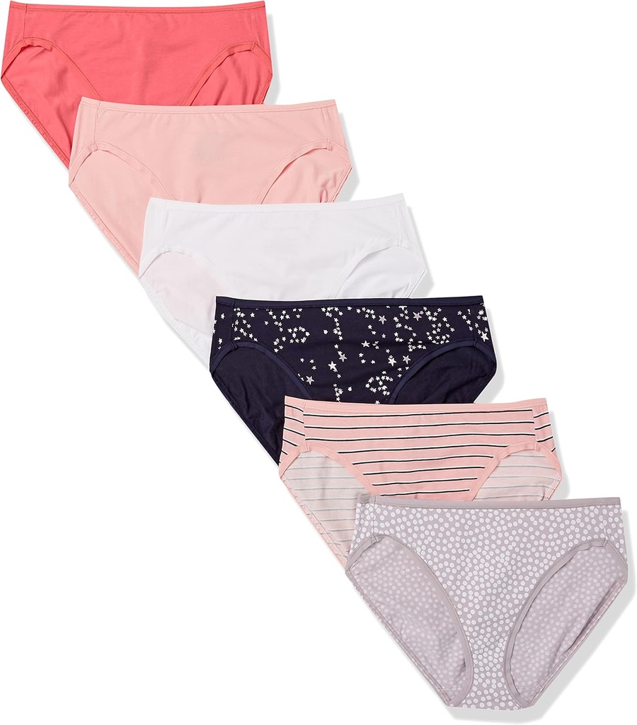 Women's Cotton High Leg Brief Underwear, Breathable, Multipacks