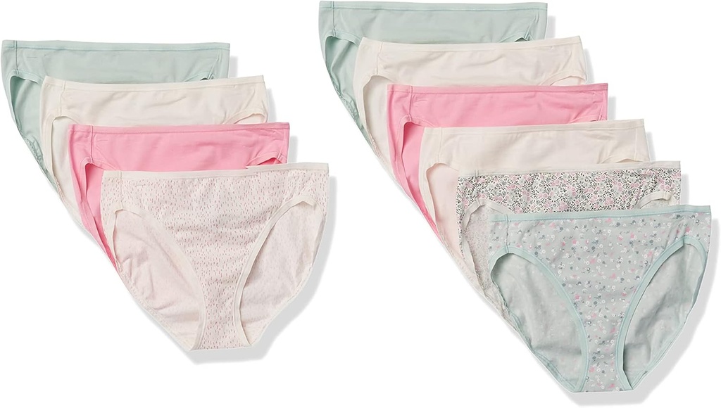 Women's Cotton High Leg Brief Underwear, Breathable (Available in Plus Size)