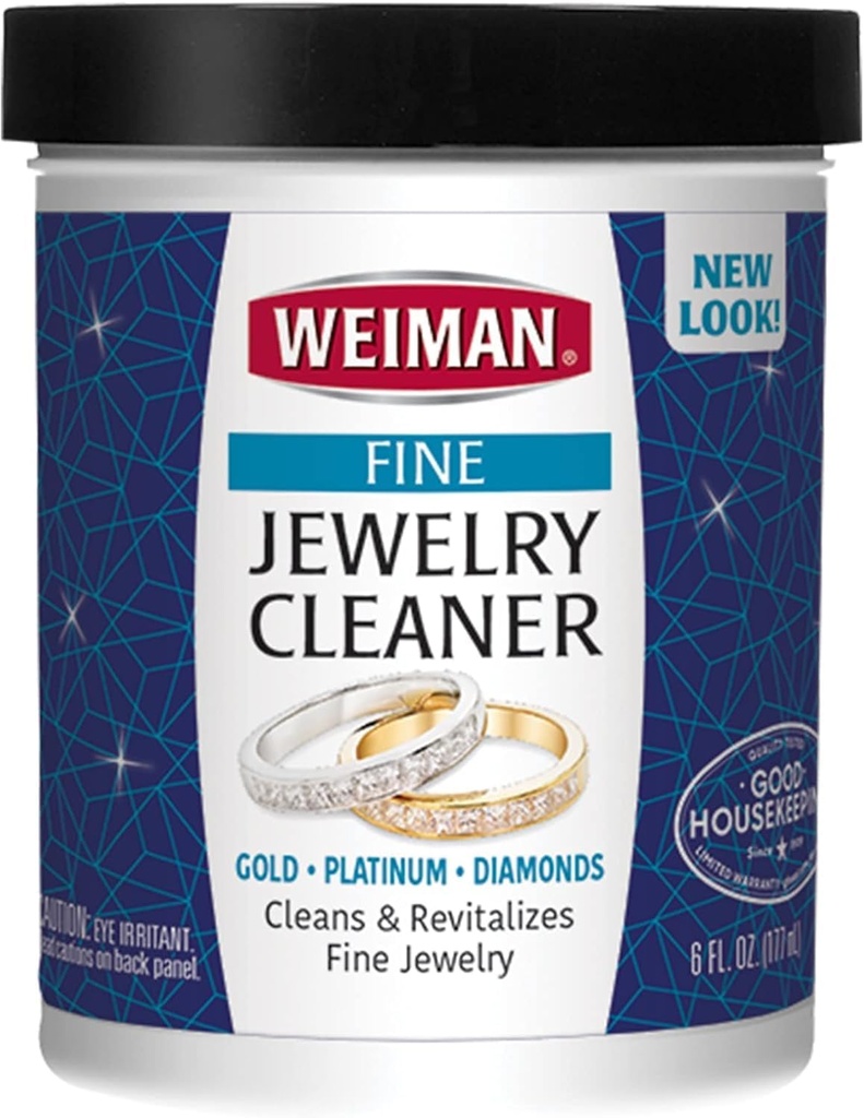 饰品 weiman fine jewelry cleaner liquid with cleaning brush restores shine brilliance to gold platinum precious gemstones diamond jewelry 6 oz