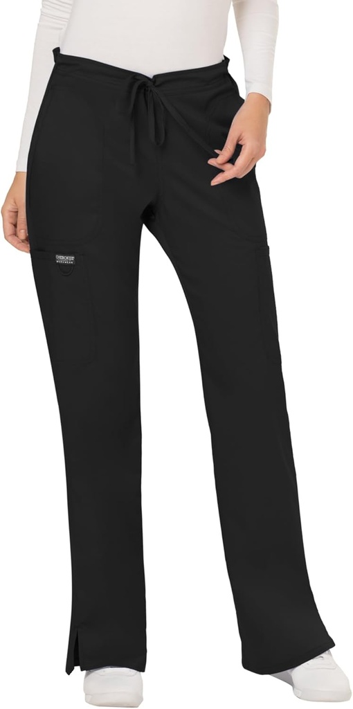 Cherokee Women Scrubs Pant Workwear Revolution Mid Rise Moderate Flare Drawstring WW120 (ONESIZE)