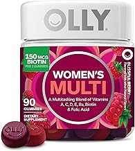 OLLY Women's Multivitamin Gummy, Women's Overall Wellness,* Vitamins A, C, D, E, Biotin, Folic Acid, Adult Chewable Supplement, Berry Flavored, 45 Day Supply - 90 Count