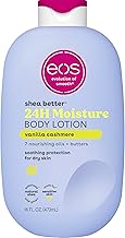 eos Shea Better Body Lotion Vanilla Cashmere, 24-Hour Moisture Skin Care, Lightweight & Non-Greasy, Natural Shea, Vegan, Vanilla Body Lotion, 16 fl oz