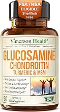 Glucosamine Chondroitin MSM – Joint Support Supplement for Women and Men with Glucosamine Sulfate 1500 mg, Chondroitin and MSM – for Cartilage, Joint Health and Flexibility – 90 Capsules