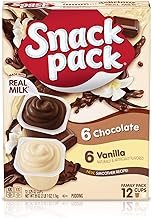 Snack Pack Chocolate and Vanilla Pudding Cups Family Pack, 12 Count