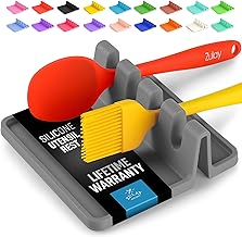Zulay Kitchen Spoon Rest for Multiple Utensils High Heat-Resistant Silicone Drip Pad, BPA-Free Spoon Holder for Stove Top, Kitchen Gadget Holder for Ladles, Tongs, Cooking Spatula - Makes Great Gift