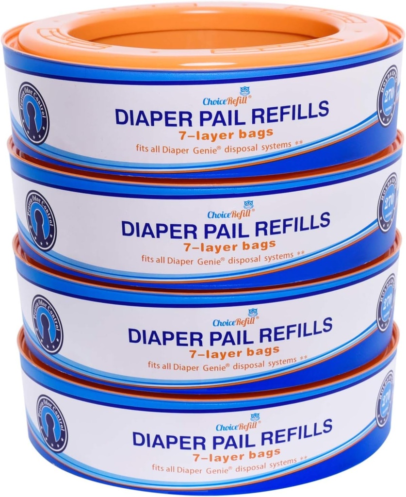 maternal and baby products compatible with diaper genie pails 4-pack 1300count