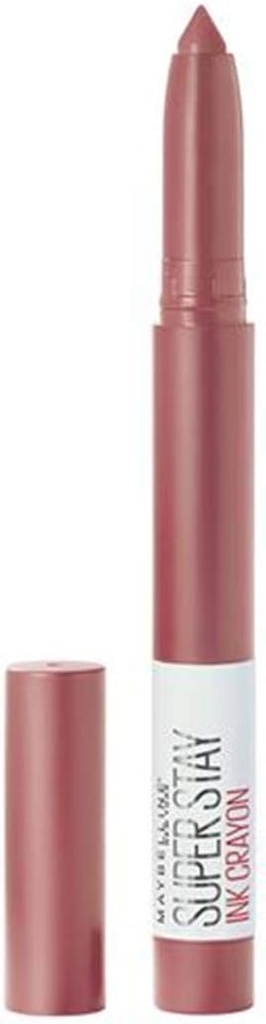 Maybelline Super Stay Ink Crayon Lipstick Makeup, Precision Tip Matte Lip Crayon with Built-in Sharpener, Longwear Up To 8Hrs, Lead The Way, Pink Beige, 1 Count (ONESIZE)