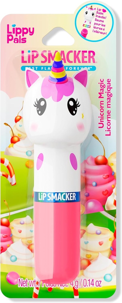 Lip Smacker Lippy Pals Unicorn, Flavored Moisturizing & Smoothing Soft Shine Lip Balm, Hydrating & Protecting Fun Tasty Flavors, Cruelty-Free & Vegan - Unicorn Magic