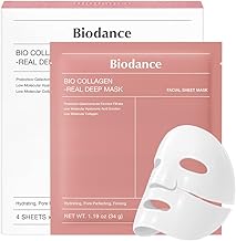 BIODANCE Bio-Collagen Real Deep Mask, Hydrating Overnight Hydrogel Face Mask, Pore Minimizing, Elasticity, Plumping, After Sun Care, Travel Essentials for Women, Korean Skin Care | 1.19oz(34g) x 4ea