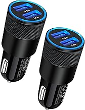 Car Charger, [2Pack/3.4a] Fast Charge Dual Port USB Cargador Carro Lighter Adapter for iPhone 15 14 13 12 11 Pro Max X XR XS 17 Plus 16, iPad, Samsung Galaxy S23 S22 S21 S25 Plus S7 j7 S10e S9 Note 8