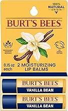 Burt's Bees Lip Balm - Vanilla Bean, Lip Moisturizer With Responsibly Sourced Beeswax, Tint-Free, Natural Origin Conditioning Treatment, 2 Tubes, 0.15 oz.