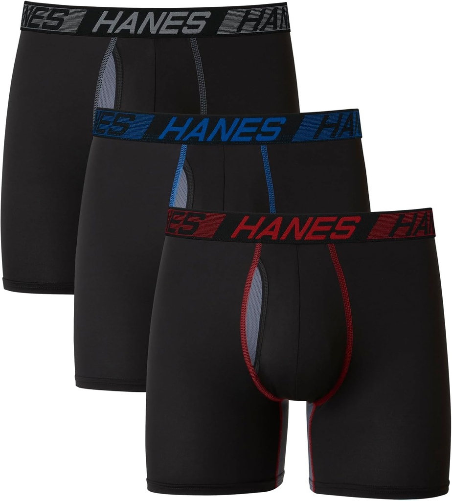 Men's Underwear Pack, 3-Pack, Total Support Pouch Boxer Briefs or Trunks, Moisture-Wicking Underwear for Men