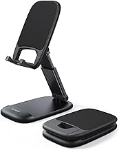 Lamicall Cell Phone Stand for Desk - [Height Adjustable] Foldable Mobile Phone Holder, Portable Stand for iPhone 17 16 15 14 13 12 11 Pro Max Plus Air, Galaxy S25, Office Gift, Telephone Accessories