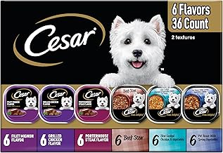 Cesar Home Delights & Classic Loaf in Sauce Adult Wet Dog Food, Variety Pack, Wet Food for Dogs, 3.5 oz Tray, 36 Count