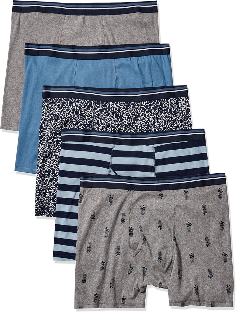 Men's Breathable Cotton Underwear Boxer Briefs, Tag-Free