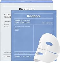 BIODANCE Hydro Cera-nol Real Deep Mask, Hydrating Overnight Hydrogel Mask, Moisturizing, Redness Reducing, Quick Soothing, Korean Skin Care, Valentines Day Gifts for Her |1.19oz(34g) x4ea