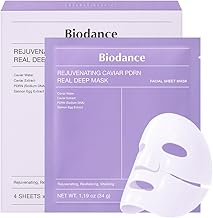 BIODANCE Rejuvenating Caviar PDRN Real Deep Mask, Overnight Hydrogel Mask, Skin Firming, Radiance, Enhancing Skin Recovery, Korean Skin Care, Valentines Day Gifts for Her | 1.19oz(34g) x 4ea