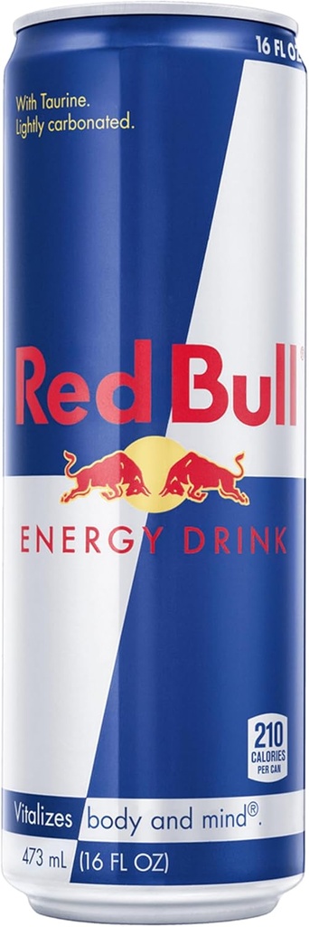 Red Bull Energy Drink with 151mg Caffeine plus Taurine & B Vitamins, 16 Fl Oz, Pack of 12 Cans