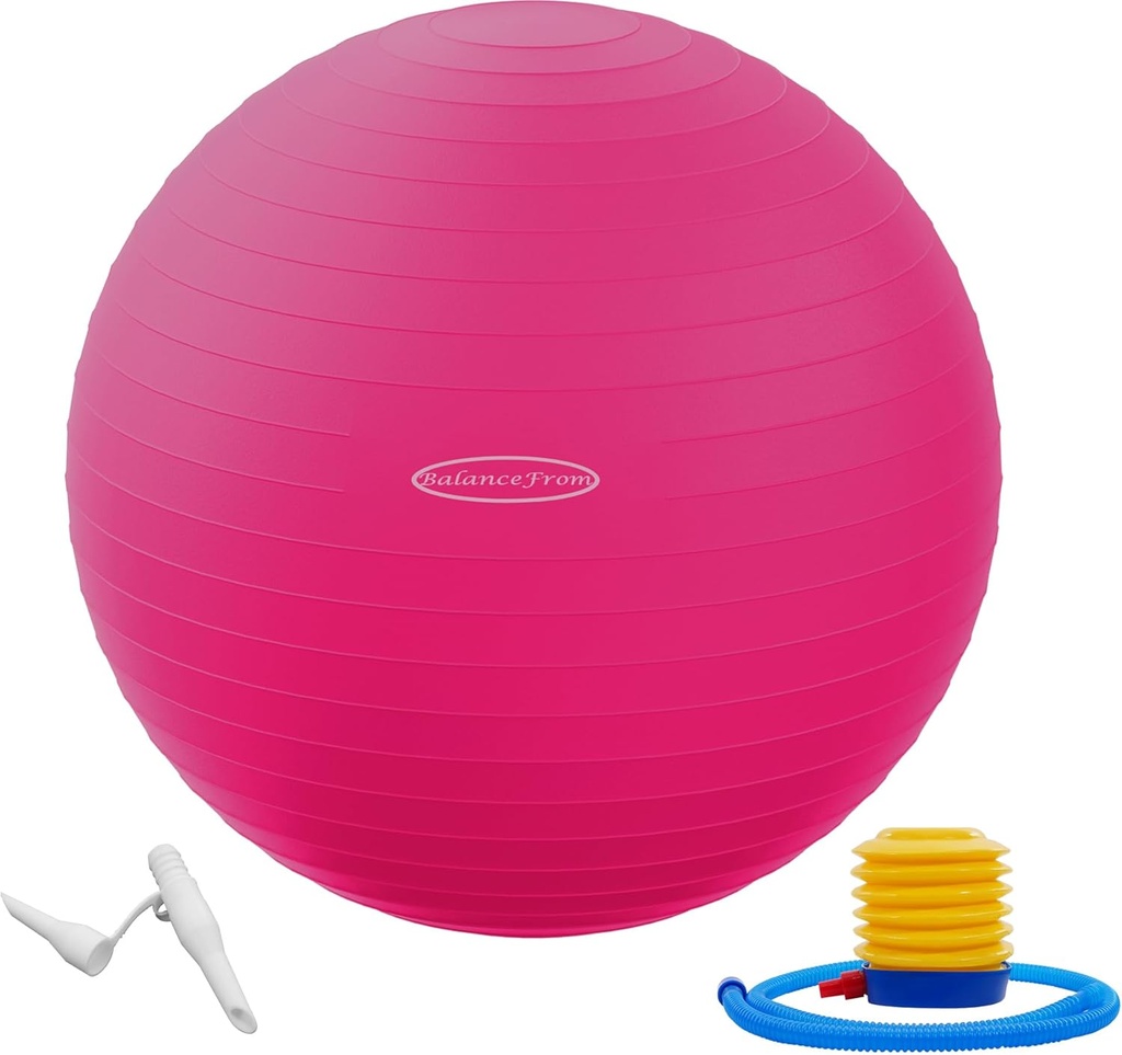 Fitvids Exercise Ball for Fitness, Yoga, Pilates with Quick Pump, Anti-Burst Slip Resistant Balance Ball