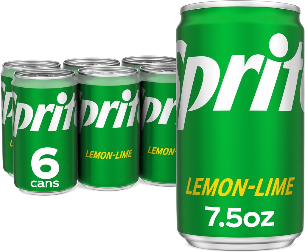 Sprite Lemon Lime Soda Soft Drinks, 7.5 fl oz, 6 Pack