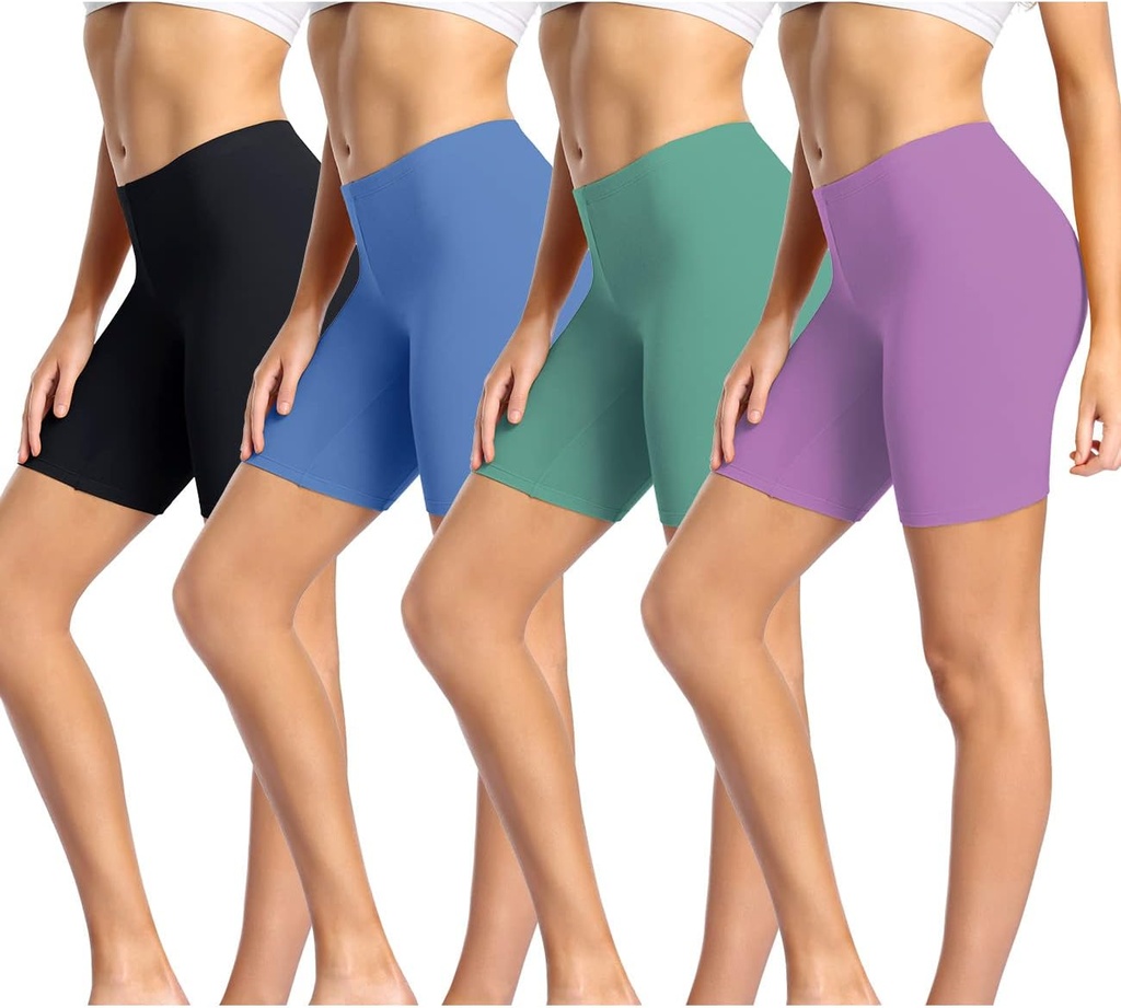 Women's Cotton Boy Shorts Underwear Anti Chafing Soft Biker Short Plus Boy Shorts Panties 4 Pack