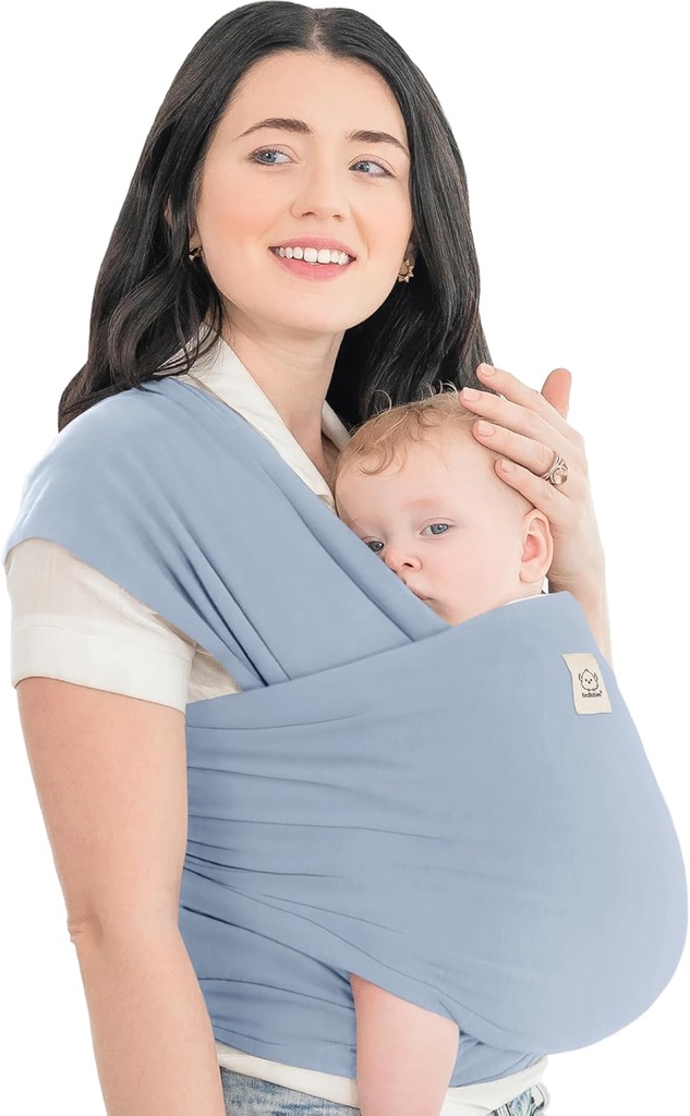 KeaBabies Baby Wrap Carrier - All in 1 Original Baby Carrier Newborn to Toddler Sling, Easy to Wear, Hands Free Bonding, Lightweight, Breathable Infant Wraps (Powder Blue)