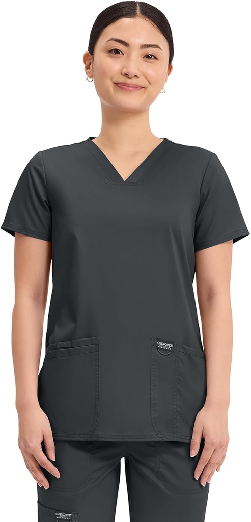 nurse uniform cherokee medical women s scrub top v-neck modern classic fit with 3 pockets ultra soft and 2-way stretch fabric - ww620