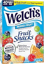 Welch's Fruit Snacks, Mixed Fruit Snack Box, Stocking Stuffers, Gluten Free, 0.8oz Snack Packs (Pack of 40)