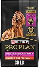 Purina Pro Plan Sensitive Skin and Stomach Dog Food Dry, Adult Salmon & Rice Formula, Digestive Health - 30 lb. Bag (ONESIZE)