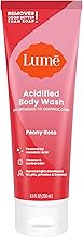 Lume Acidified Body Wash - 24 Hour Odor Control - Removes Odor Better than Soap - Moisturizing Formula - Formulated Without SLS or Parabens - OB/GYN Developed - 8.5 ounce (Peony Rose)