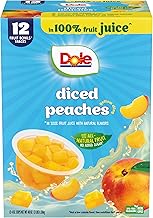 Dole Diced Peaches in 100% Juice - Dole Fruit Bowls Snacks - 4 oz Fruit Bowls - 12 Pack