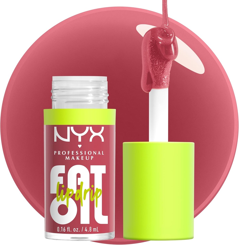 NYX PROFESSIONAL MAKEUP Fat Oil Lip Drip, Moisturizing, Shiny and Vegan Tinted Lip Gloss - Chillin Like a Villain (Pale Dusty Rose)