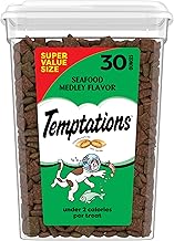 Temptations Cat Treats, Classic Crunchy and Soft Cat Treats, Seafood Medley Flavor, 30 oz. Tub