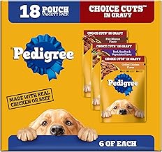 Pedigree Choice Cuts in Gravy Wet Dog Food, Adult Soft Wet Dog Food, Variety Pack, 3.5 oz. Pouches, 18 Count