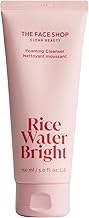 The Face Shop Rice Water Bright Foaming Facial Cleanser with Ceramide, Gentle Face Wash for Hydrating & Moisturizing, Vegan Face Cleanser, Makeup Remover, 150ml