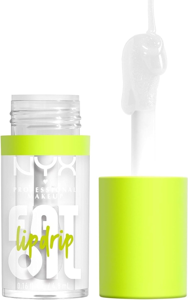 NYX PROFESSIONAL MAKEUP Fat Oil Lip Drip, Moisturizing Lip Oil Gloss, Vegan Tinted Formula, Up to 12 HR Hydration - My Main (Clear)