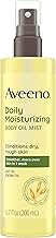 Aveeno Daily Moisturizing Dry Body Oil Mist with Oat & Jojoba Oil for Dry, Rough, Sensitive Skin, Lightweight, Non-Greasy, Body Spray, Paraben, Silicone & Phthalate-Free, 6.7 fl oz