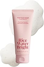 The Face Shop Rice Water Bright Foaming Facial Cleanser with Ceramide, Gentle Face Wash for Hydrating & Moisturizing, Vegan Face Cleanser, Makeup Remover, Korean Skin Care for All Skin Types, 150ml