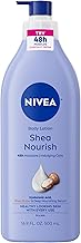 NIVEA Shea Nourish Body Lotion for Dry Skin with Hyaluronic Acid, Shea Butter and Deep Nourishing Serum, 48-Hour Body Moisturizer, 16.9 Fl Oz Pump Bottle