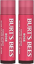 Burt's Bees Lip Tint Balm for Valentine's Day, with Long Lasting 2 in 1 Duo Tinted Balm Formula, Color Infused with Hydrating Shea Butter for a Natural Looking Buildable Finish, Rose (2-Pack)