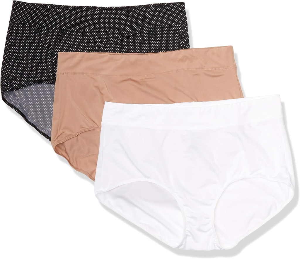 Women's Blissful Benefits No Muffin Top 3 Pack Brief Panty