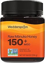 Wedderspoon Raw Mānuka Honey 150+ MGO, 8.8 Oz, Unpasteurized New Zealand Honey, Non-GMO, BPA-Free Jar, Superfood & Natural Wellness Support