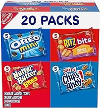 Nabisco Classic Mix Variety Pack, OREO Mini, CHIPS AHOY! Mini, Nutter Butter Bites, RITZ Bits Cheese, 20 Snack Packs