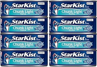 StarKist Chunk Light Tuna in Water, 5 oz (8 Pack) Canned Tuna Fish, Wild Caught, Gluten Free, Ready to Eat, Perfect for Salads, Keto Meals and Snacks, with 20g Protein & 90 Calories Per Serving