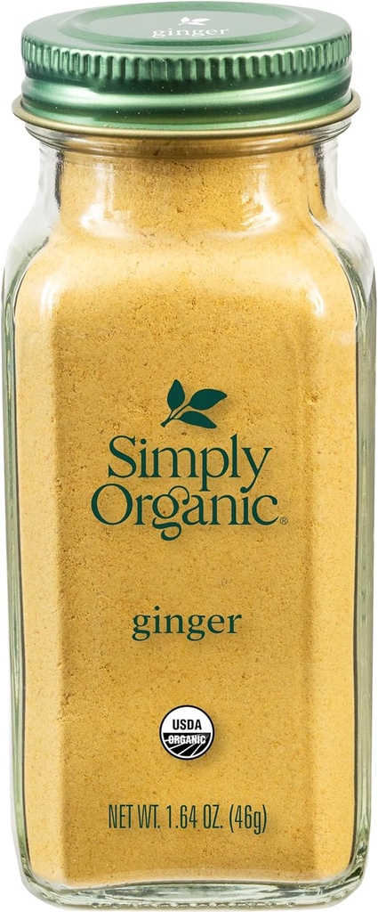 Simply Organic Ground Ginger Root, 1.64 Ounce, Non ETO, Non Irradiated, Non GMO, Complements Both Sweet & Savory Dishes