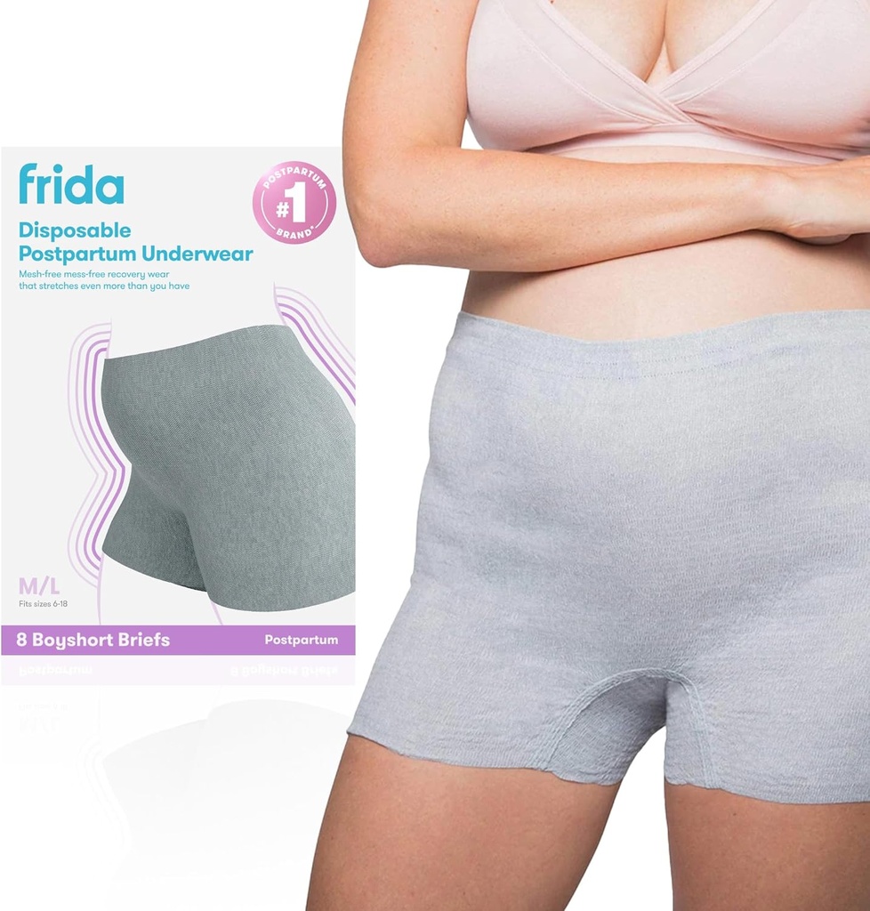 Frida Mom 8pc Postpartum Underwear, Disposable Boyshort Panties
