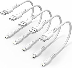 6 inch iPhone Charge Cable Short, 0.5ft 5Pack USB to Lightning Cord for Fast Charging Stations Compatible with Apple iPhone 12 11 Pro Max Xs 8 7 6 5 Plus, iPad Air/Mini