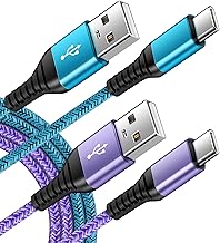 C Charger Cord Fast Charging USB Type C Cable Android Charger Cables 6FT 2Pack for Samsung Galaxy S25 S24 S23 S22 S21 S20 Ultra S20+ Note 20 10 S10 S9 Plus A12 A11 A52 Google Pixel 6 5 4 4a 3a XL