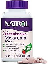 Natrol Melatonin 10mg Fast Dissolve Tablets - Strawberry Flavor, 200 Count, Sleep Support, Fast Dissolve Melatonin for Adults, 200-Day Supply