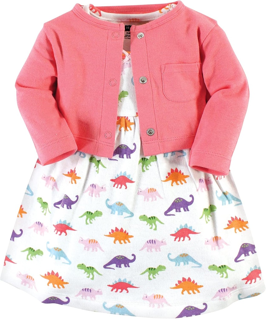 Infant and Toddler Girls Cotton Dress and Cardigan Set